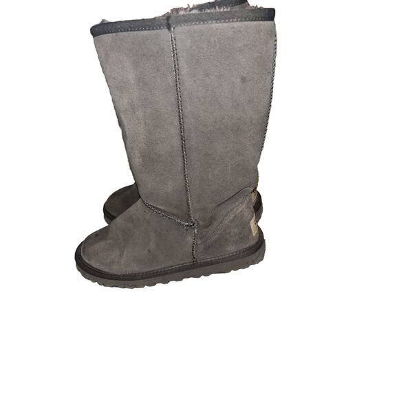 UGG Womens Classic Short Gray Suede Fur Lined Cozy Boots 5825 Size 6 - Picture 3 of 9